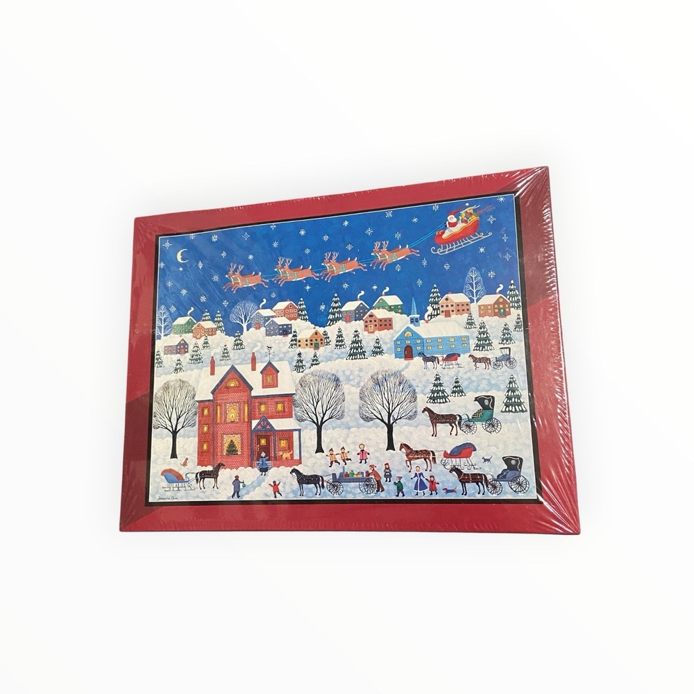 Bits and Pieces Snowy Santa Puzzle Jigsaw 750 pcs 2001 Artist Joanne Case USA